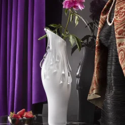 Aina Kari Vaso in vetro di Murano White Pearls