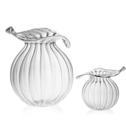 Casarialto Vaso Millerighe Piccolo Tondo in Vetro Trasparente