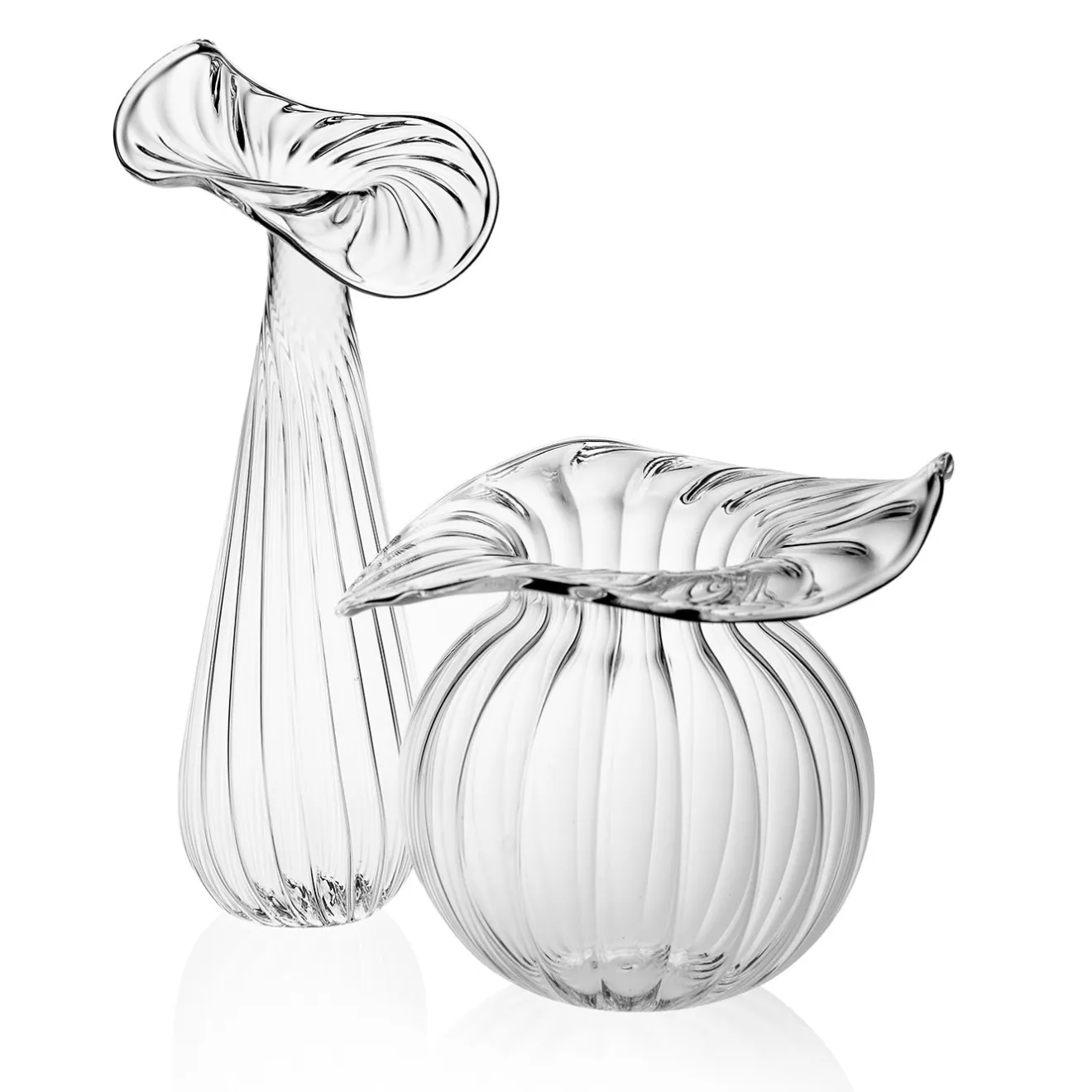 Casarialto Vaso Millerighe Piccolo Tondo in Vetro Trasparente