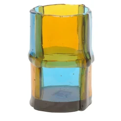 Corsi Design Factory Vaso piccolo Bamboo azzurro e giallo di Enzo Mari