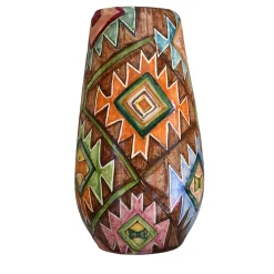 Artema Galli Vaso policromo in stile geometrico Kilim