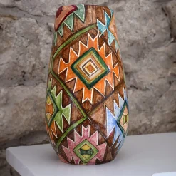 Artema Galli Vaso policromo in stile geometrico Kilim