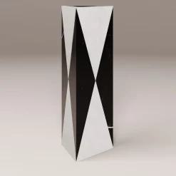 Carcino Design Vaso Polimelus Nero Marquina e Bianco Carrara