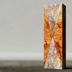 Carcino Design Vaso Polimelus Rosso Asiago & Fior di Pesco Carnico