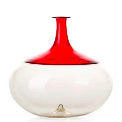 Venini Vaso rotondo Bolle di Tapio Wirkkala in rosso/chiaro