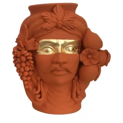 Stefania Boemi Vaso Sasà arancione e oro