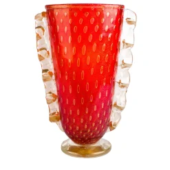 Officine di Murano 1295 Vaso Stmatcordon rosso e oro