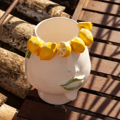 Patrizia Italiano Vaso Testa in Ceramica Multicolore Domitilla