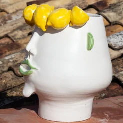 Patrizia Italiano Vaso Testa in Ceramica Multicolore Domitilla