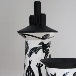 Rometti Vaso Xamen bianco e nero di Jean-Christophe Clair