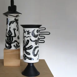 Rometti Vaso Xamen bianco e nero di Jean-Christophe Clair