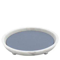 Giobagnara Vassoi piccoli e rotondi in pelle e marmo di Monza #5