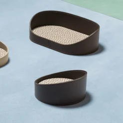 Rudi Vassoio medio ovale Chevron beige per valigie