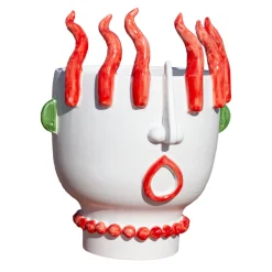 Patrizia Italiano Venditore ambulante di peperoni Ifigenia Vaso con testa di peperone