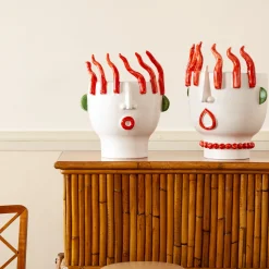 Patrizia Italiano Venditore ambulante di peperoni Ifigenia Vaso con testa di peperone