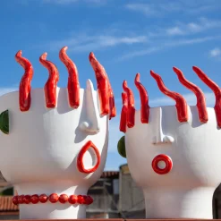 Patrizia Italiano Venditore ambulante di peperoni Ifigenia Vaso con testa di peperone