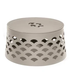 Rudi Venezia 10 Cestino rotondo beige con coperchio