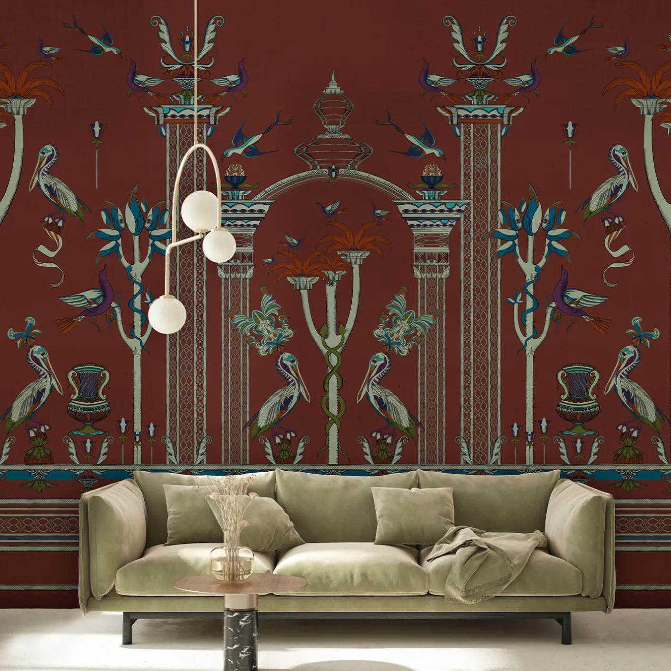 MaVoix Via Salvestrina 12 Carta da parati Mattone Bruciato