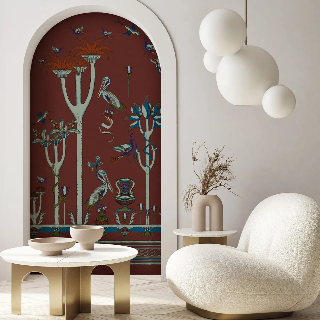 MaVoix Via Salvestrina 12 Carta da parati Mattone Bruciato