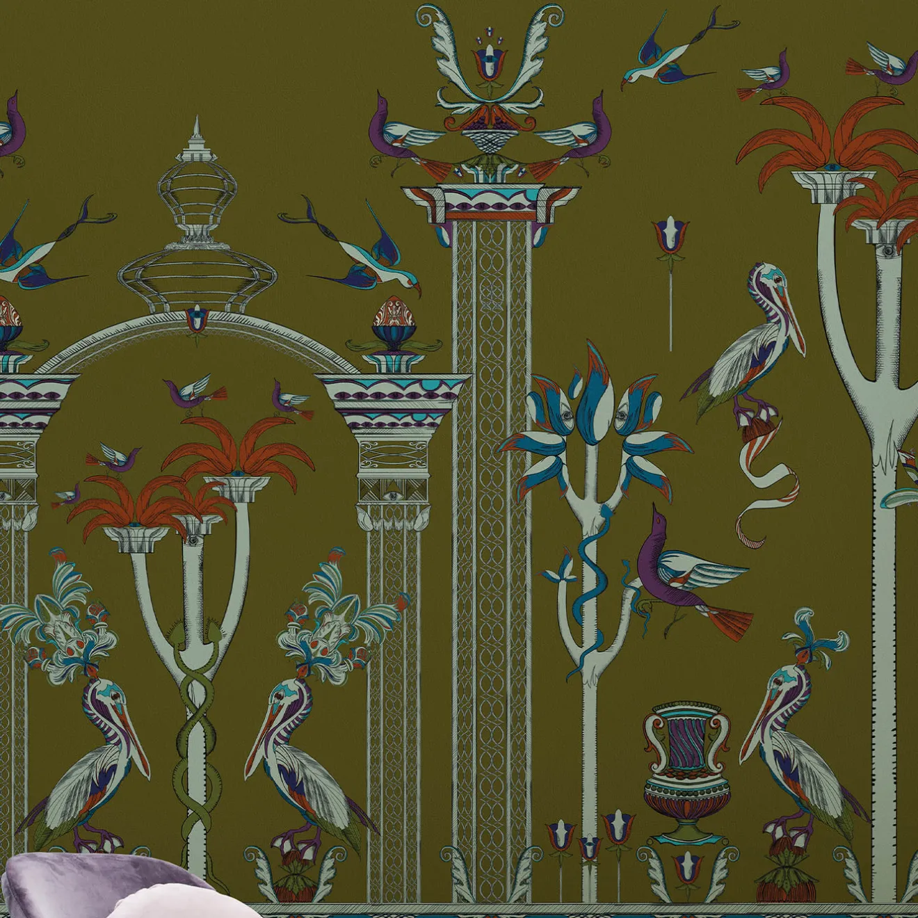 MaVoix Via Salvestrina 12 Verde Oliva Carta da parati