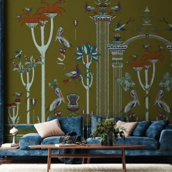 MaVoix Via Salvestrina 12 Verde Oliva Carta da parati