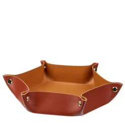 ADJ Style Vide Poche in pelle Bordeaux e Cognac