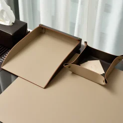 ADJ Style Vide poche in pelle Cappuccino e cioccolato #2