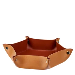 ADJ Style Vide Poche in pelle Cognac e Bordeaux