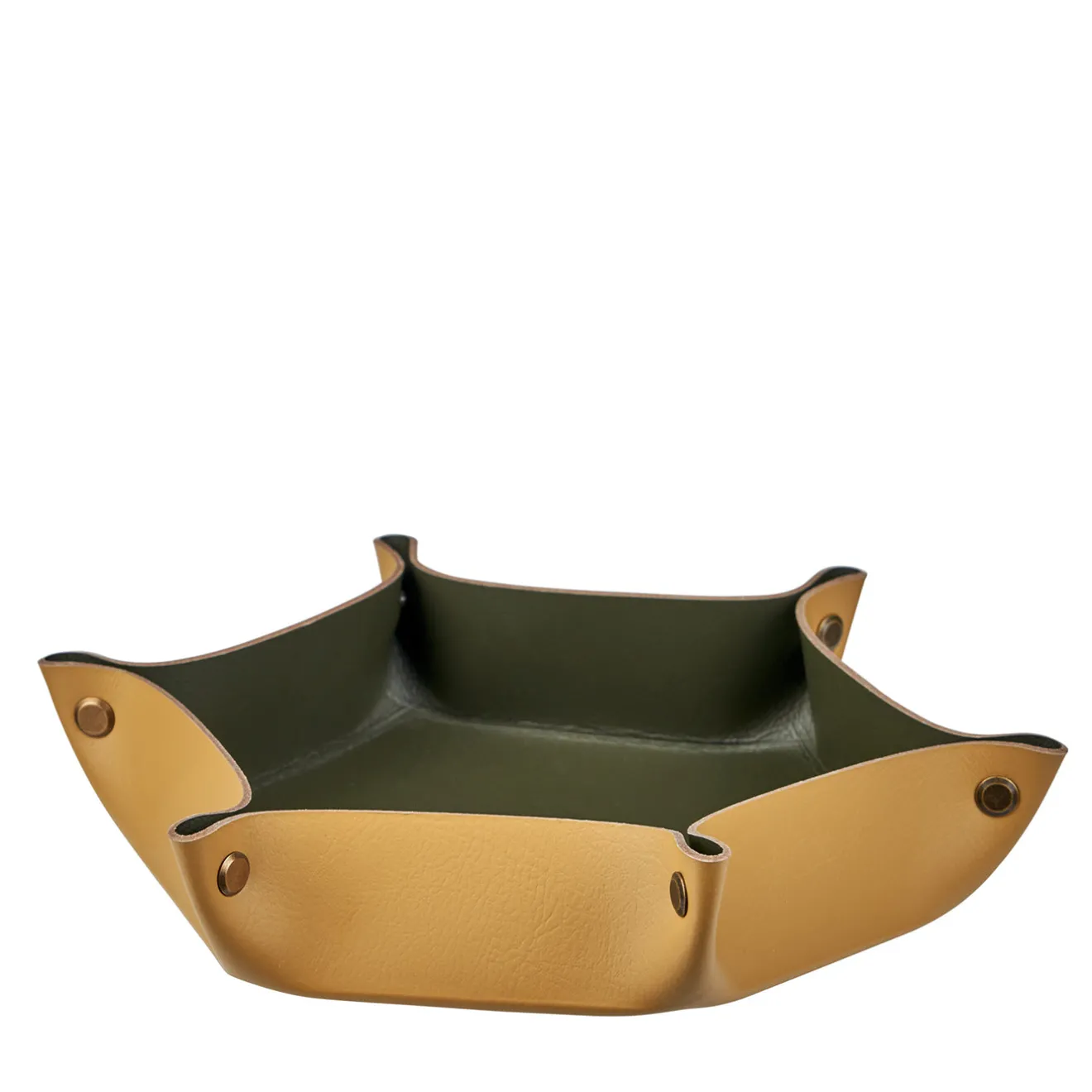 ADJ Style Vide poche in pelle senape e verde oliva #4