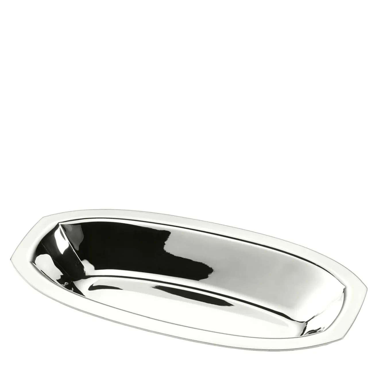 Schiavon Video essenziale Centrotavola allungato in metallo argentato